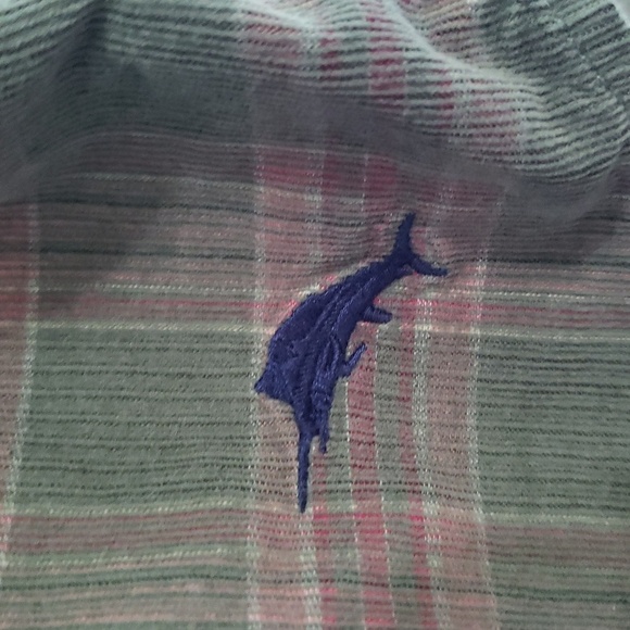 Tommy Bahama Men Plaid Corduroy Button Down Shirt Medium Green Long Sleeve Trail - Picture 3 of 11